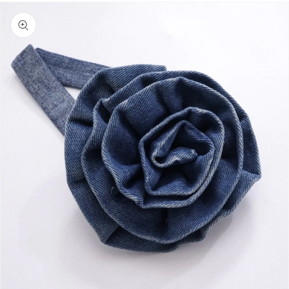 Denim Rose Tube Top & Choker Set‎ – Y2K Vibes! OS - Picture 5 of 5